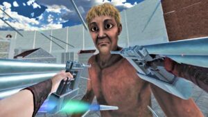 進撃の巨人MODの雷槍で人間を爆殺しながらチーズ人間を作り出すVRゲーム【ブレードアンドソーサリー】