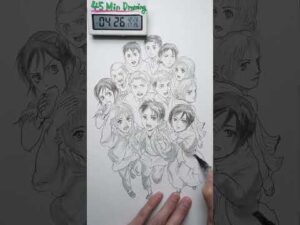 45分で【進撃の巨人104期生】集合絵描いて泣いた "AoT"104th Training Corps