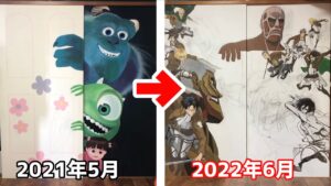 自宅のふすまに進撃の巨人を描いて1年以上経過したので今までの全記録まとめました！
