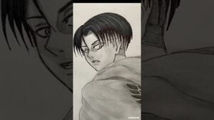 【進撃の巨人】リヴァイ兵長描いてみた！#shorts 【Attack on Titan】（Painting amateur drew  Levi Ackerman .）