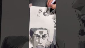 【進撃の巨人】一発描きしてみた！#進撃の巨人 #エルヴィン #イラスト #模写 #shorts