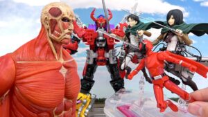 人形劇【王様戦隊キングオージャー×進撃の巨人】超大型巨人出現!!リヴァイとミカサが登場!!難攻不落の巨人を撃退しろ!!