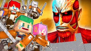 超大型巨人が学校を破壊して襲ってきた！立体機動装置を使って巨人をすべて駆逐しろ😱⚔『進撃の巨人』【まいくら・マインクラフト】よろずや