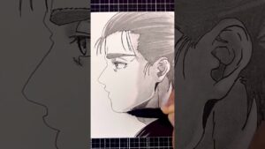 【進撃の巨人】エレン･イェーガーの輪郭を描く！#shorts