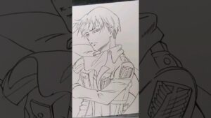 【進撃の巨人】リヴァイ兵長格好良いよね～。(線画)　#shorts #進撃の巨人
