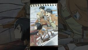 Attack on titan drawing #drawing #歌ってみた #アニメ #進撃の巨人 #mikasa #eren #levi #arminarlert #art