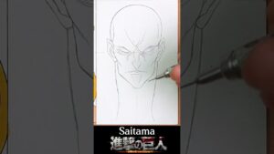 Drawing Saitama as attack titan🤔 - 進撃の巨人 #onepunchman #anime #attackontitan #saitama